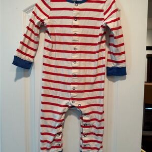 Baby Boden Red and Blue Striped Footie